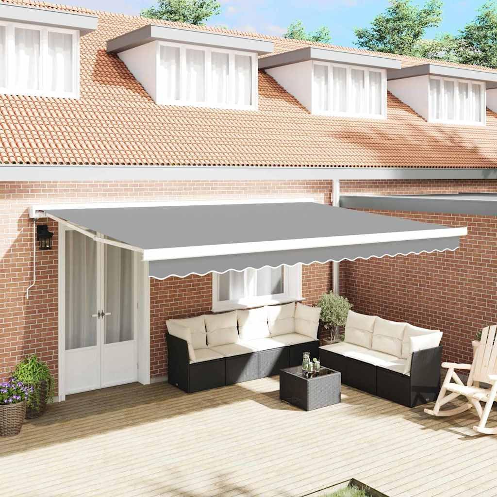 Markise Metall Weiß,Elektrisch,5 x 3 m