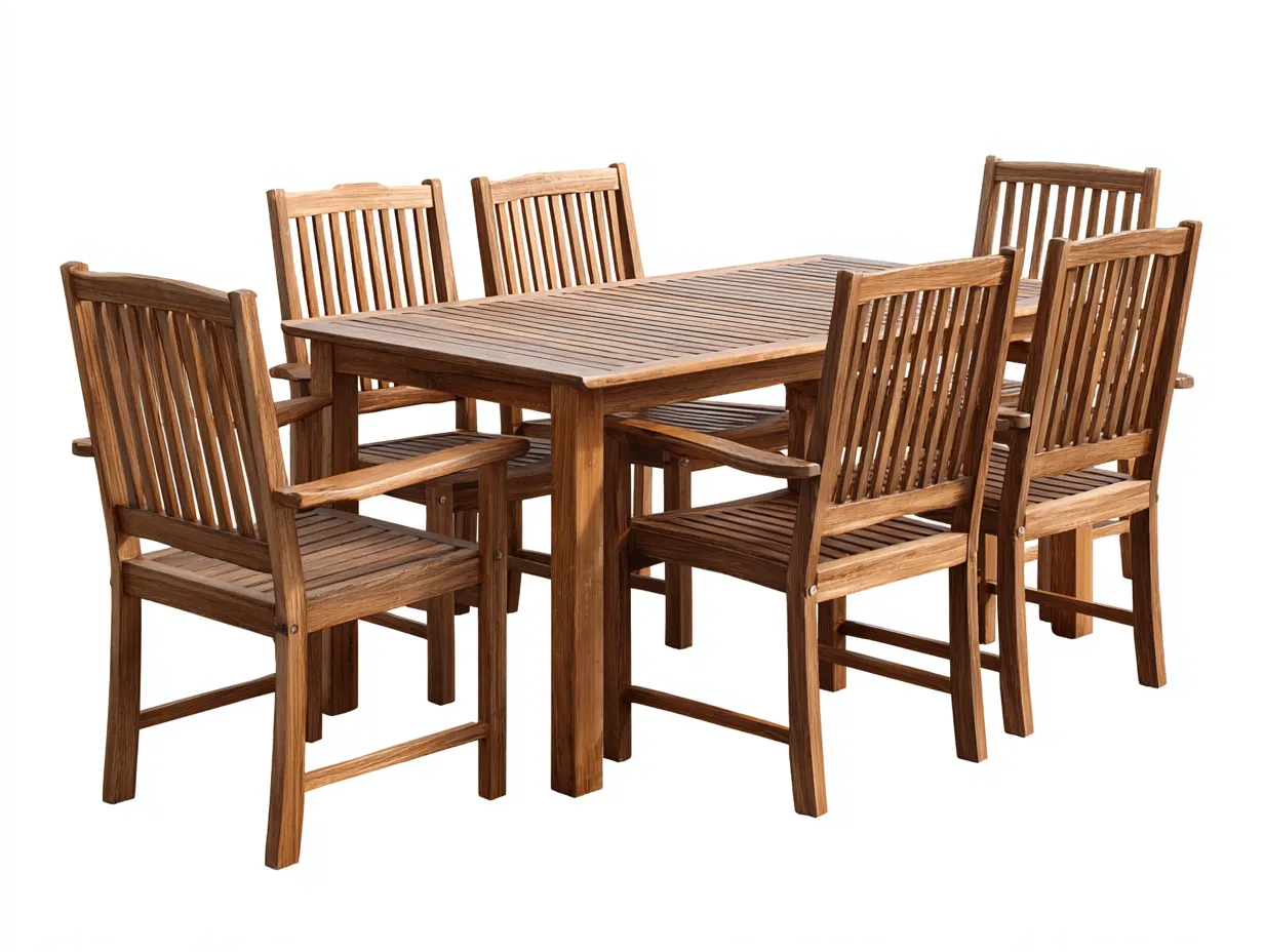 Garten Essgarnituren-Teakholz-Holz-180 x 90 x 75 cm-Natur-Klassische Garten Essgruppe
