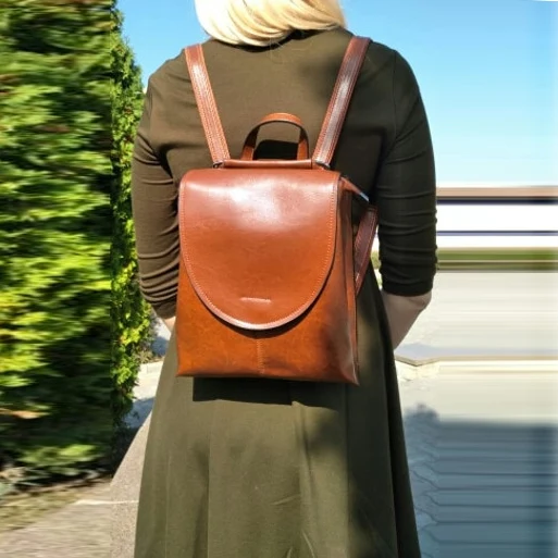 Convertible Leather Backpack Shoulder Bag