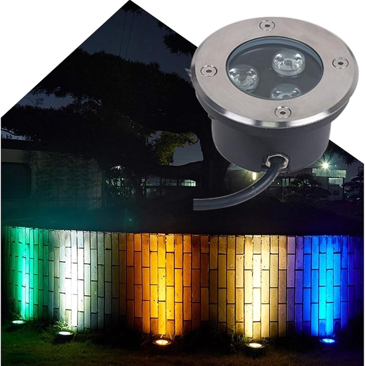 Ultradünne 3 W LED-Bodenleuchten, IP67, wasserdicht, Außeneinbaubeleuchtung für Garten, Hof und Terrasse, schlanke Landschaftslichter, 4 Stück für Weg und Deck
