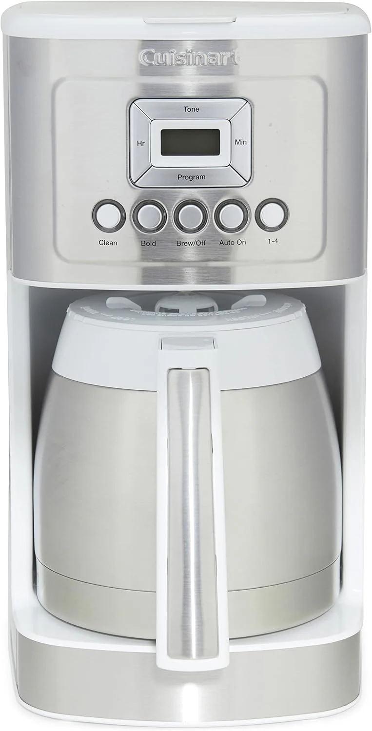 Cuisinart 12-Cup Coffee Maker. Programmable PerfecTemp Thermal Carafe Coffee Machine with 1-4 Cup Setting. Brew Strength Control and Brew Pause. Stainless Steel. DCC-3400NAS. Silver