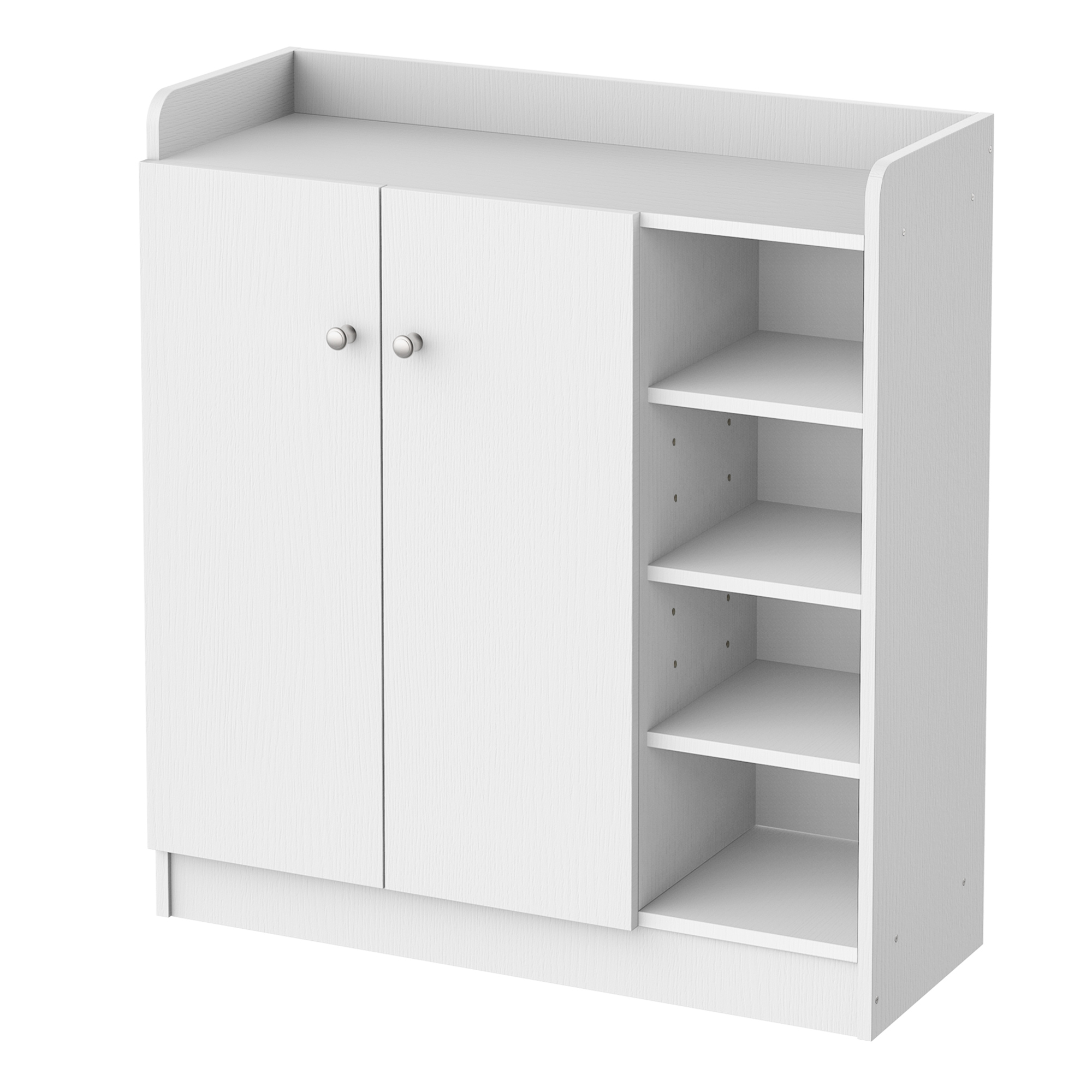 Schoenenkast Schoenencommode Schoenenrek, 4 Planken. 1 Kast, 83 cm x 30 cm x 90 cm, Wit