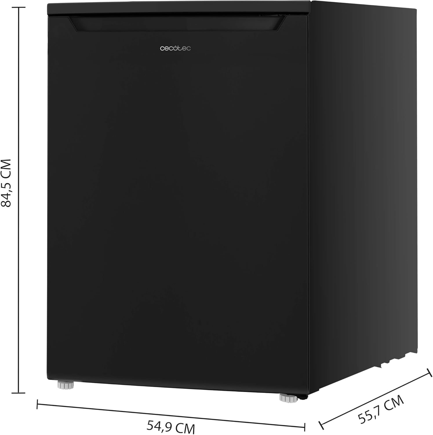 Cecotec Mini Réfrigérateur 107 L Bolero CoolMarket TT 107 Black. Mini Bar, Classe Énergétique E, Température Réglable, Tiroir à légumes, Congélateur et Faible Niveau Sonore, Noir