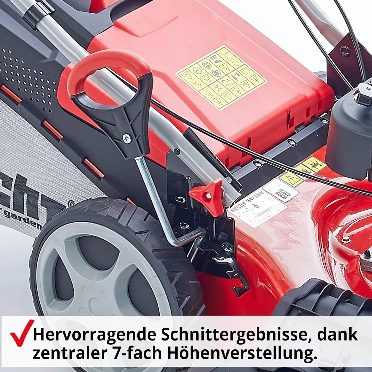 HECHT 5IN1 Benzine grasmaaier �C Comfortabele zelftrekker �C Voor oppervlakken tot 1000 m2 �C Krachtige 4-taktmotor met 46 cm maaibreedte �C Aandrijving op de wielen �C Mulchfunctie �C Zijuitworp �C Benzine grasmaaier