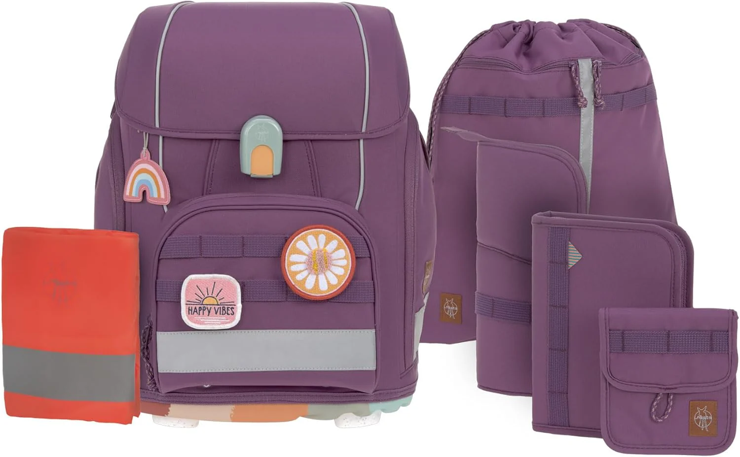 L?SSIG 7-teiliges Schulranzen Set Kinder/School Set Boxy Unique Schwarz