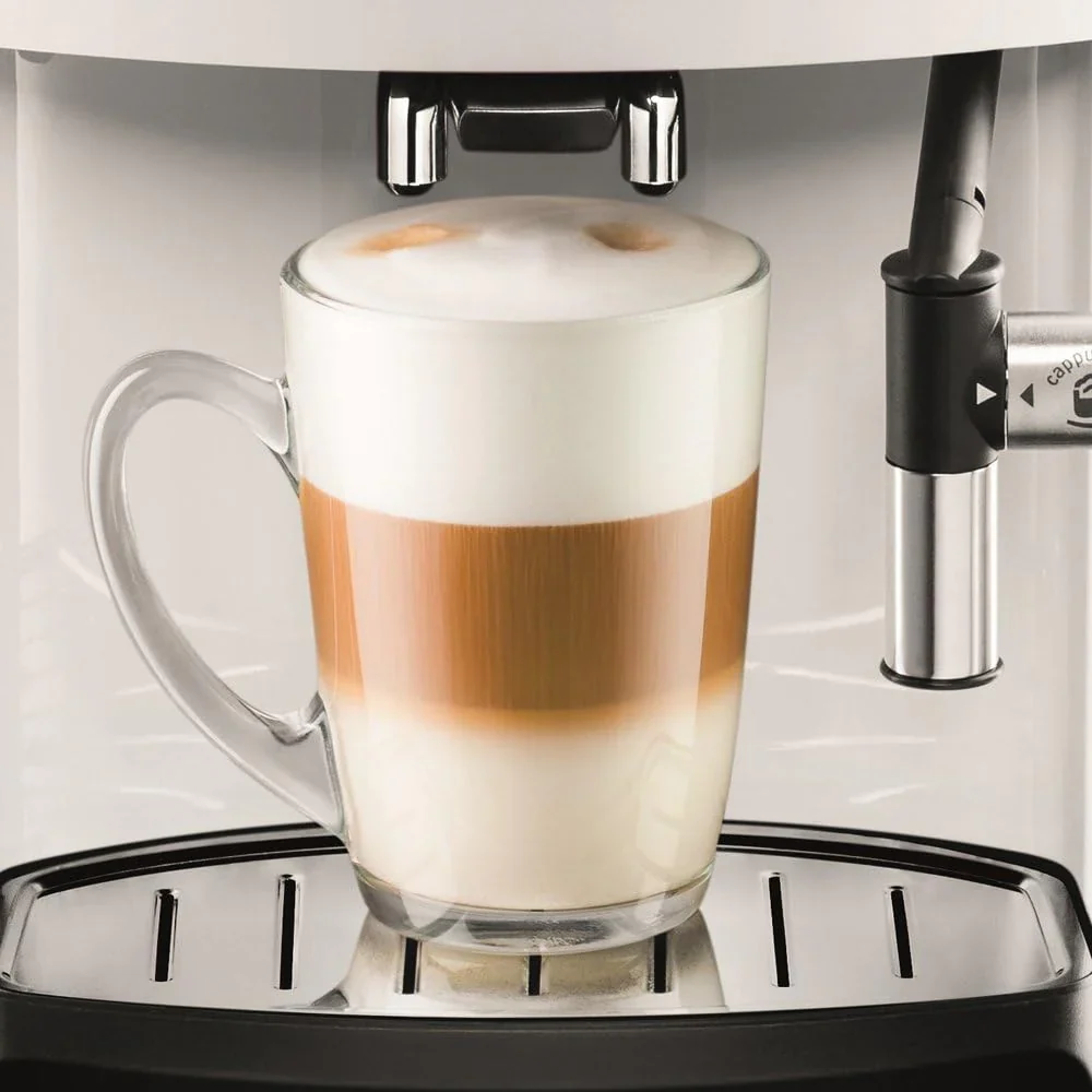 Krups Essential Kaffeevollautomat mit Milchschlauch, 2-Tassen-Funktion, LCD-Display, Einfache Reinigung, Kaffeemaschine, T��V-Siegel, Schwarz, EA816031
