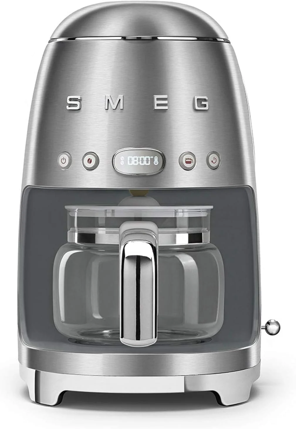 Smeg, DCF02BLMEU, Filter-Kaffeemaschine, Aroma und Autostart-Funktion, Glaskaraffe bis 12 Tassen, 2 Intensit?tsniveaus, Warmhaltefunktion, 1050W, Mattschwarz