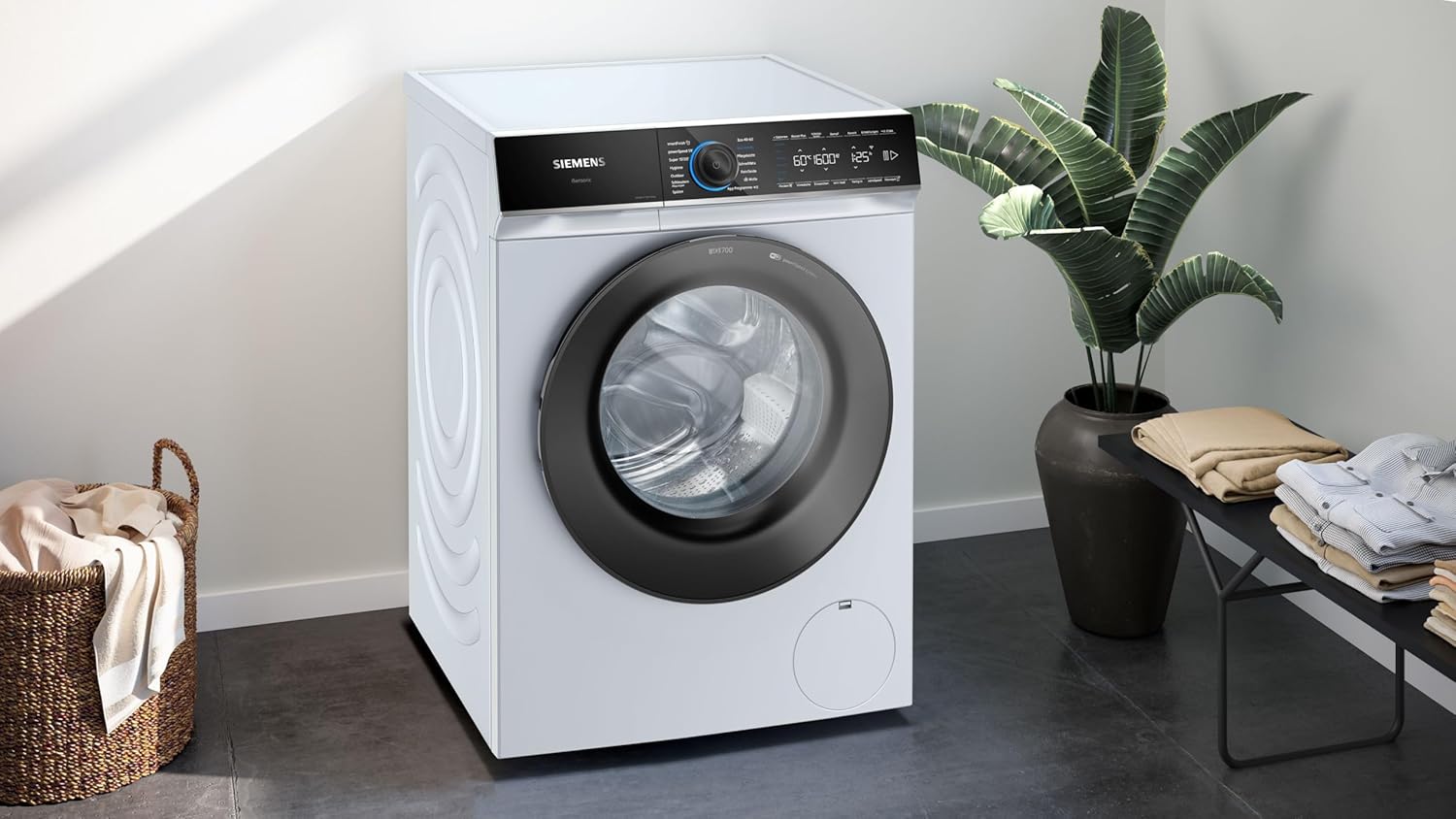 Siemens WM14N223 Waschmaschine iQ300, Frontlader mit 7kg Fassungsvermgen, 1400 UpM, speedPack L, LED-Display,Outdoor-Programm, Wei, 60cm