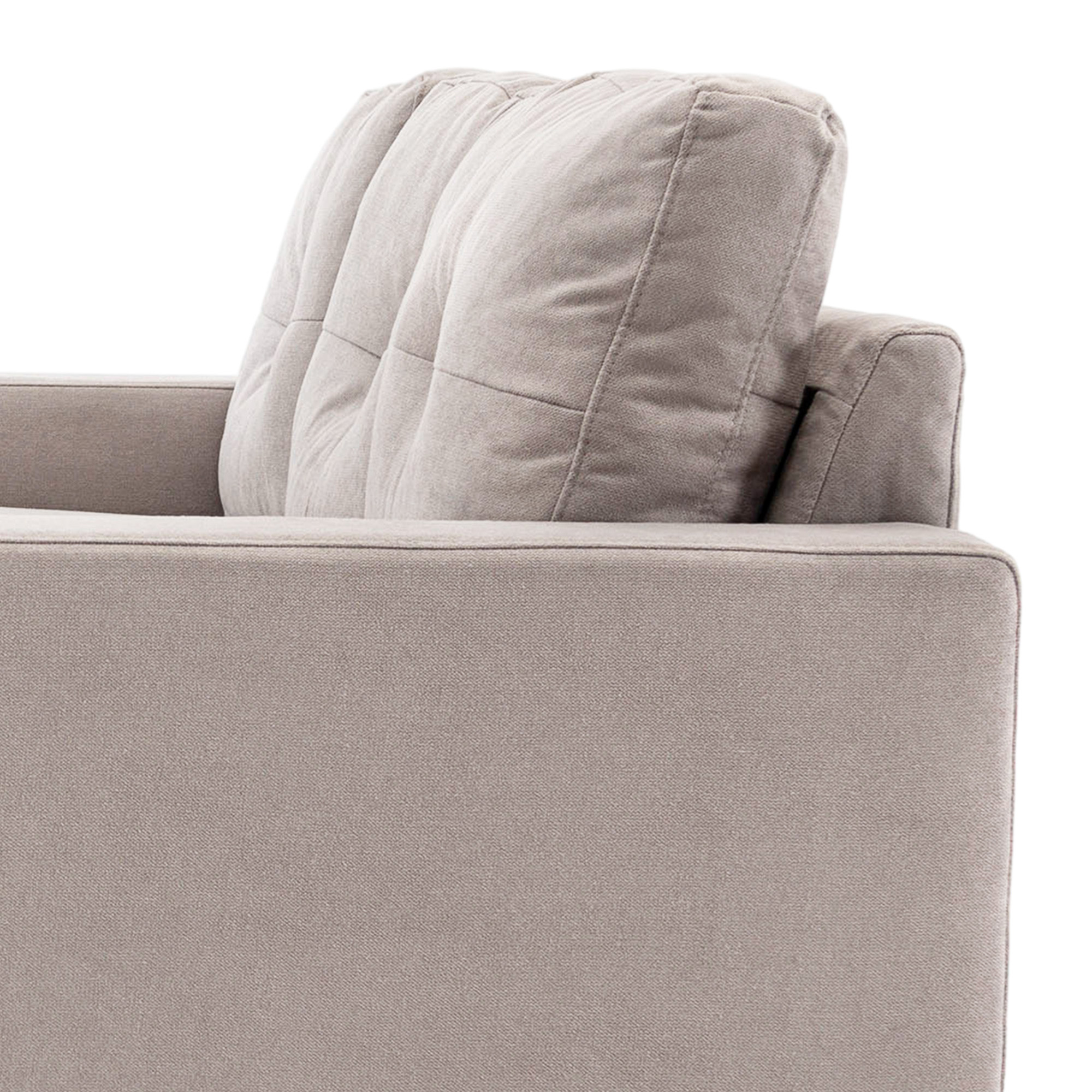 3-zits hoekbank, linnenlook, omkeerbare chaise longue, 193x136x85 cm, lichtgrijs