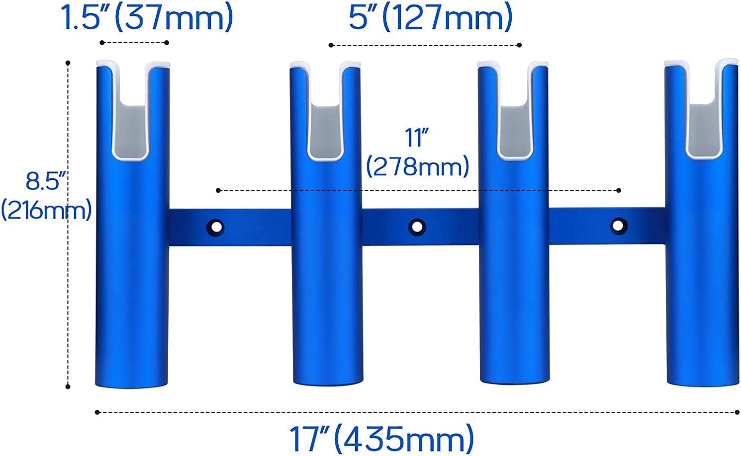 Angelboot-Rutenhalter, Aluminiumlegierung, Angelrutenhalter, 4 verbundene Rohre, Wandmontage, Rutenhalter für Marine, Boot, Yacht, Camper, RV