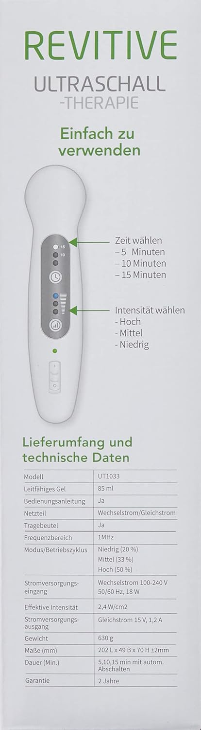 Revitive Ultraschall-Therapie: Lindert Schmerzen bei muskulären Verletzungen, Beschwerden und Zerrungen. Ideales Ultraschall Handgerät für Zuhause