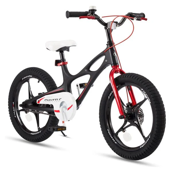 18 Magnesium Alloy Kids Bicycle w/2 Disc Brakes, Black