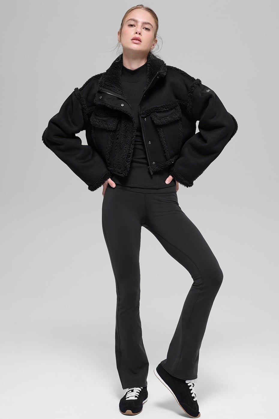 Alo Faux Shearling Snowfall Cropped Jacket