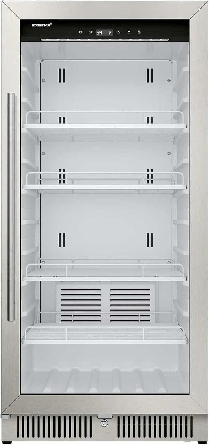 EdgeStar VBM101 22" Wide 10.1 Cu. Ft. Commercial Beverage Merchandiser – Stainless Steel, Temp Alarm, Reversible Door