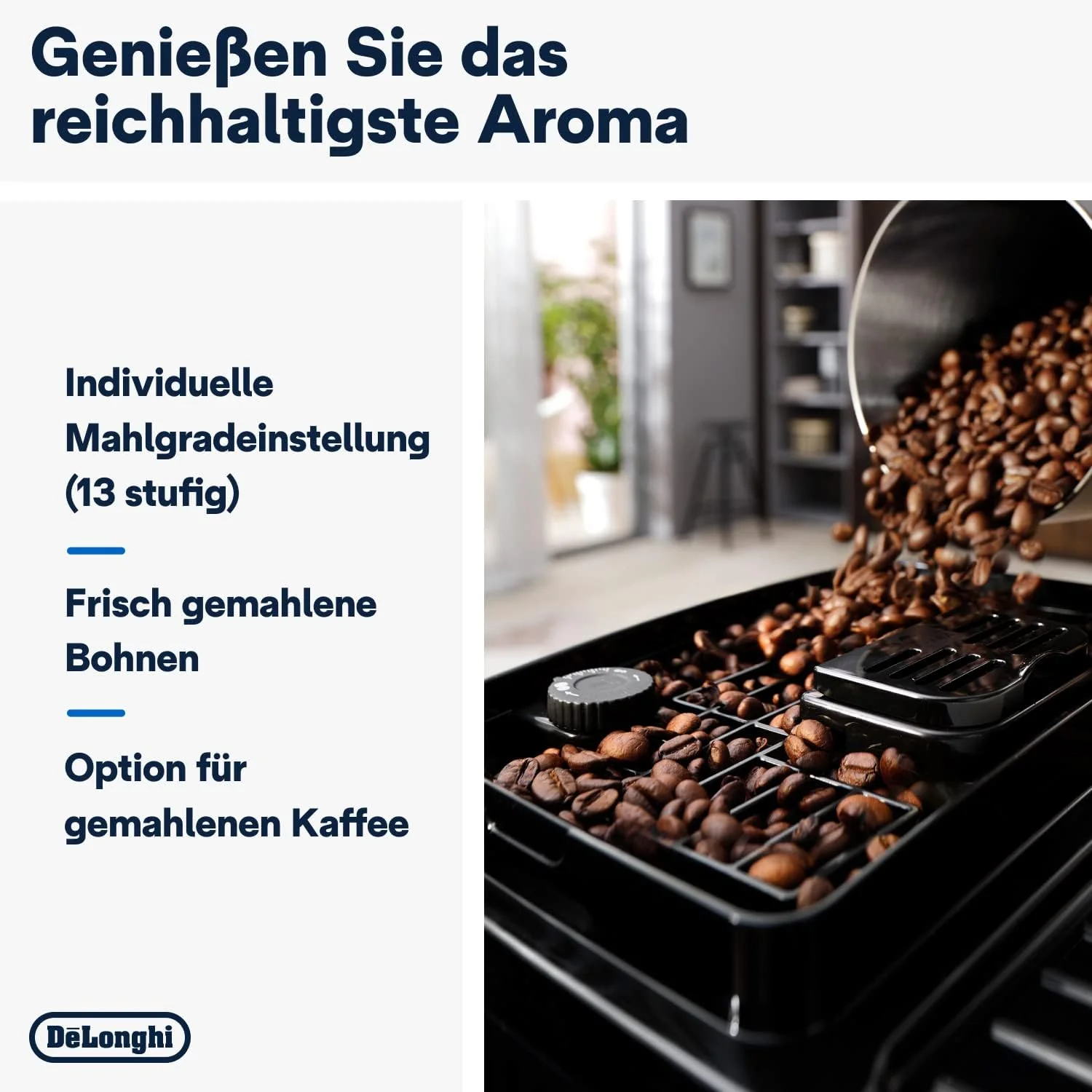 De'Longhi Magnifica Start ECAM222.20.B, volautomatisch koffiezetapparaat met melkopschuimmondstuk, voor cappuccino, met directe espressokeuzetoets en 2x espressostand, 13-traps conische molen, 1450 W, zwart