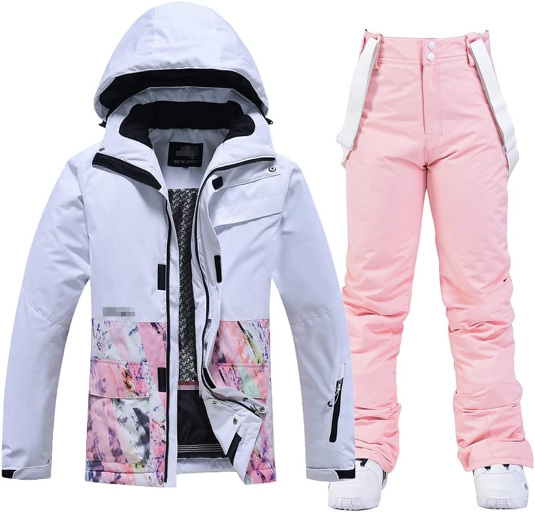 Damen Winter Schneeanzug Sets Snowboard Kleidung Skifahren Kostüm Mantel Jacken und Riemen Hose Bilderjacke Pant23 3XL