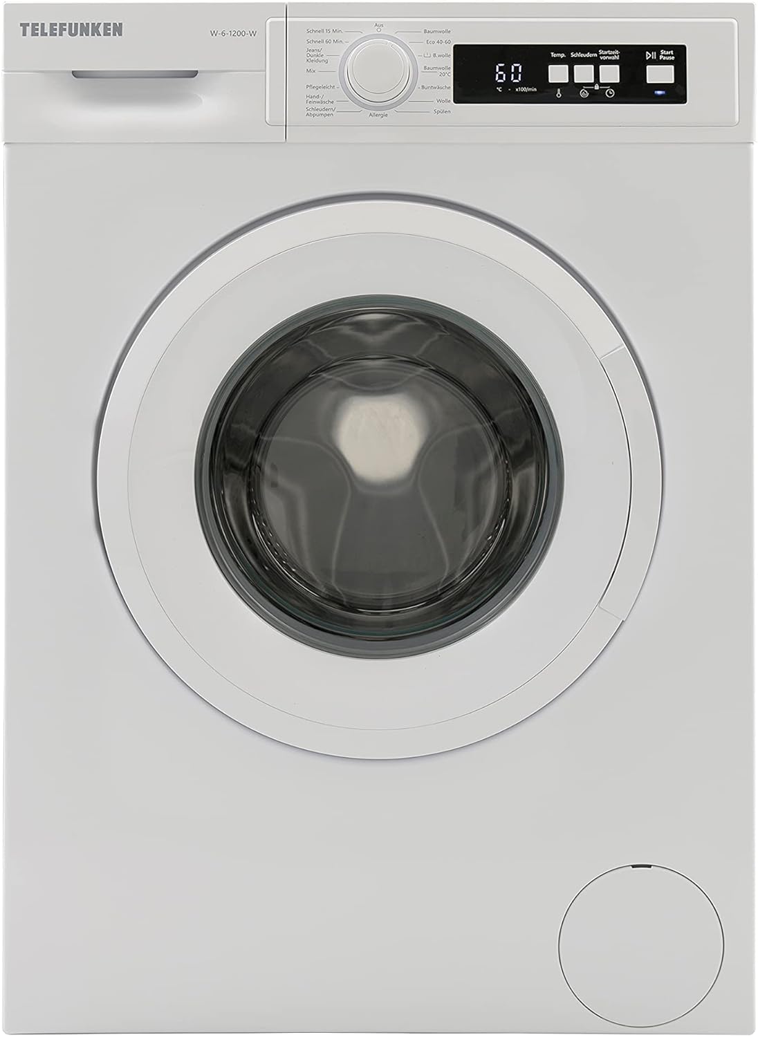 Telefunken W-01-52-W Waschmaschine (5 kg / 1000 U/Min) mit Mengenautomatik und Überlaufschutz / 15 Programme/Startzeitvorwahl/weiß