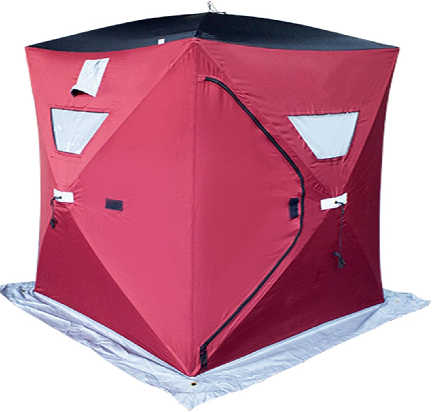 Tragbares Eisangelzelt, Isoliert, Winterzelte Für Kaltes Wetter, Pop-up-Outdoor-EIS-Shanty-Eishaus, 2–4-Mann-Wetterschutzzelt Mit Sockel, Thermohütte Zum Eisangeln