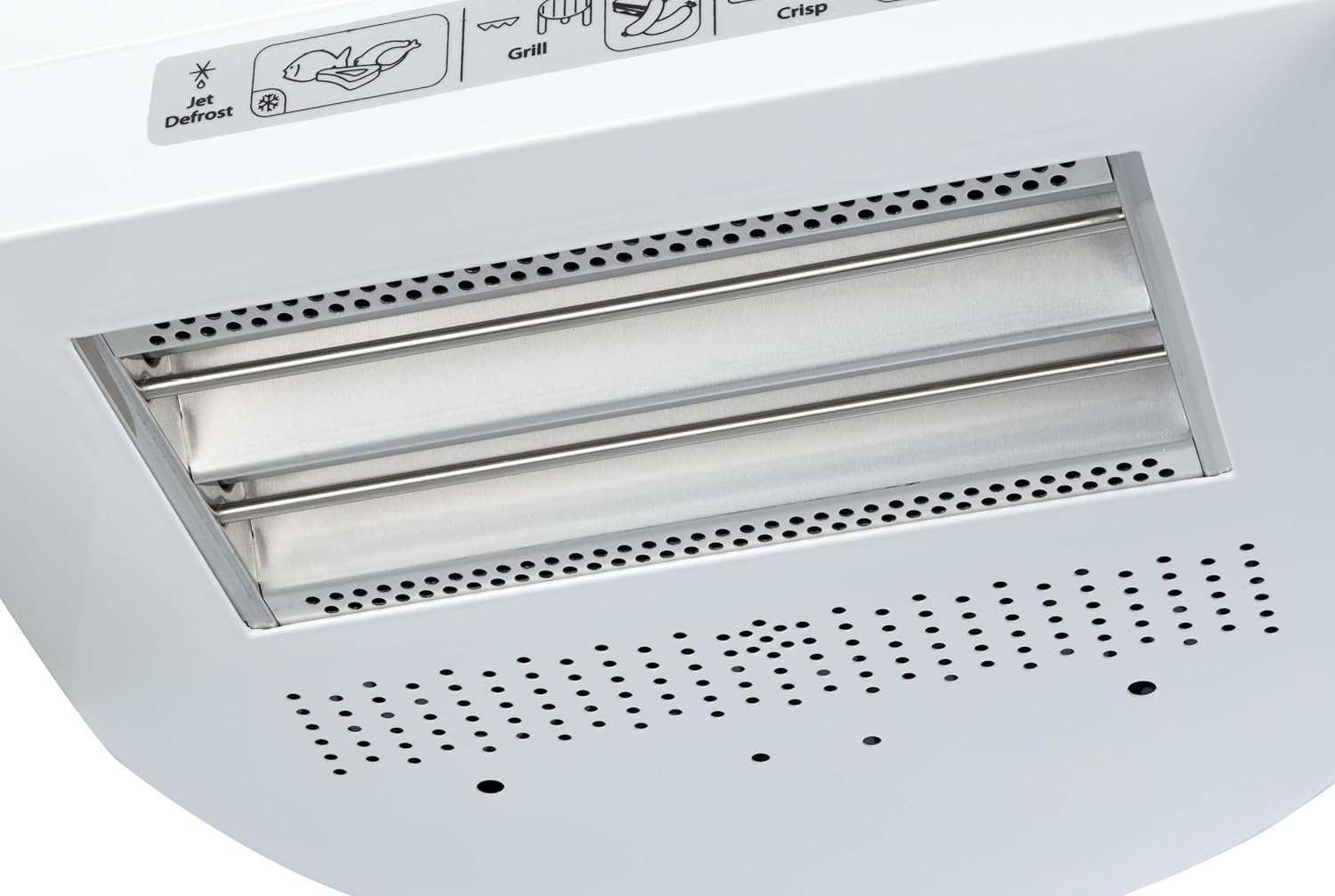 Whirlpool MAX 38 SL Kombination Grill und Mikrowelle / 700 W / 13 L Garraum / Crisp Funktion / Super-Kompakt Design besonders platzsparend in Ecken / Grill / Schnellauftau-Funktion, Silber