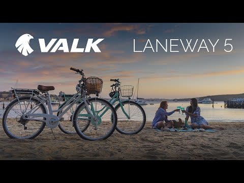 VALK Laneway 5 Vintage Electric Bike, Torque Sensor equipped eBike, Medium, Black