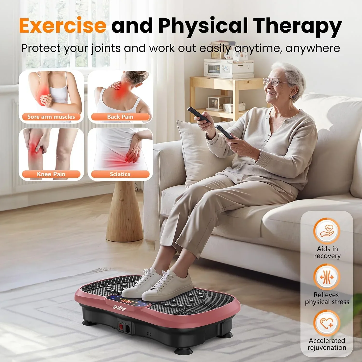 AXV Vibration Plate Fitness Platform Trainer Suitable for men and women to lose weight