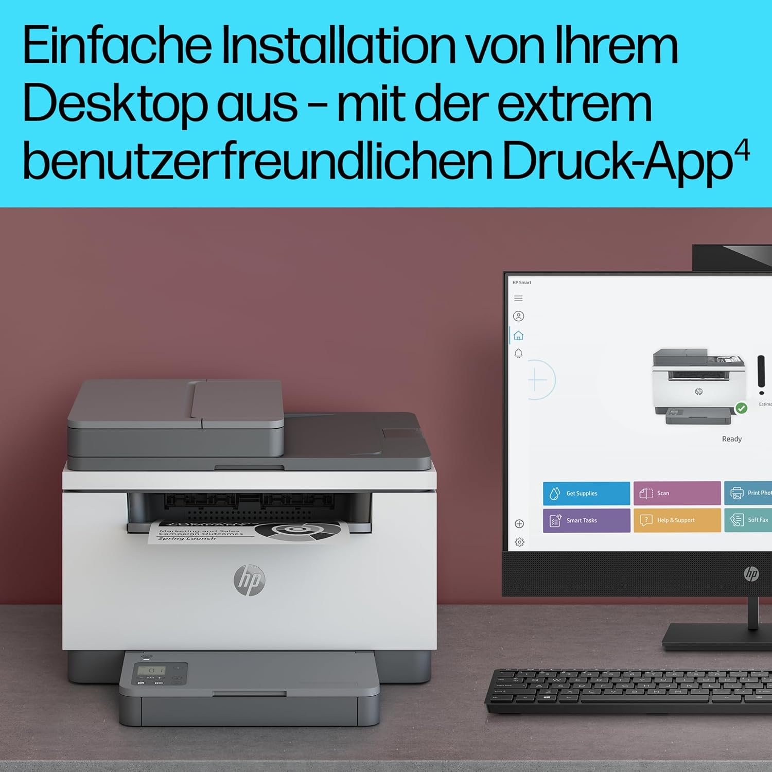 HP LaserJet MFP M235sdw Multifunktions-Laserdrucker Schwarzweiß, Drucken, Kopieren, Scannen, Automat.beidseitiger Druck, Dual-Band Wi-Fi, USB, LAN, HP Smart App, Intelligente Benutzeroberfläche