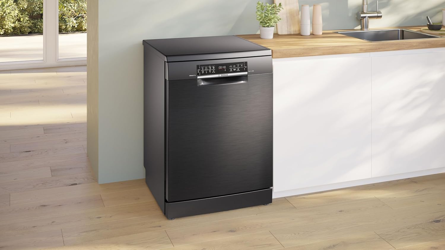 Bosch SMU4ETS08E, Serie 4, Smarter Unterbau-Geschirrspüler 60 cm, Besteckkorb, Spülmaschine mit Programmassistent, besonders Leise, höhenverstellbarer Oberkorb, Automatische Türöffnung, Edelstahl