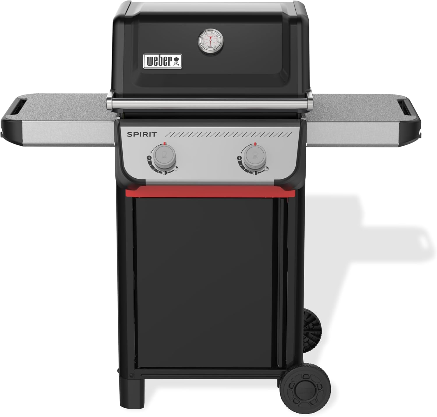 Weber Spirit E-210 Gasgrill, 2 Brenner, 51 x 46 cm Grillfläche, Warmhalterost, Deckelthermometer, 2 Räder - Schwarz/Silber (1500833)