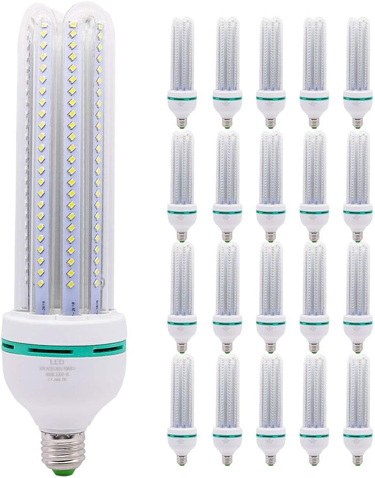 Xindaxin® E27 Mais Glühbirne Beleuchtung LED Leuchtmittel,Nicht dimmbar,36W 6000K Kaltweiß,Geringer Stromverbrauch,20er-Pack