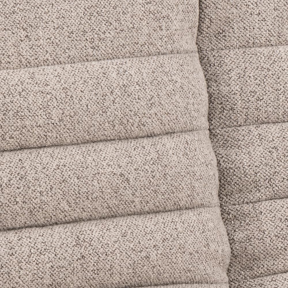 AC Design Furniture Jasper Schlafsofa in Beige, mit 3 Liegepositionen, Moderner 3-Sitzer ohne Armlehne, Gepolstertes Sofa mit Bouclé-Bezug und Schwarzen Beinen, B: 196 x H: 91 x T: 98 cm