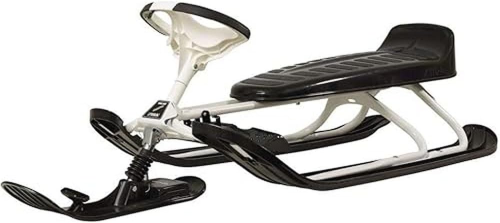 STIGA Erwachsene Schlitten Snowracer Rennrodel King Size GT Lenkschlitten Schwarz/Weiss