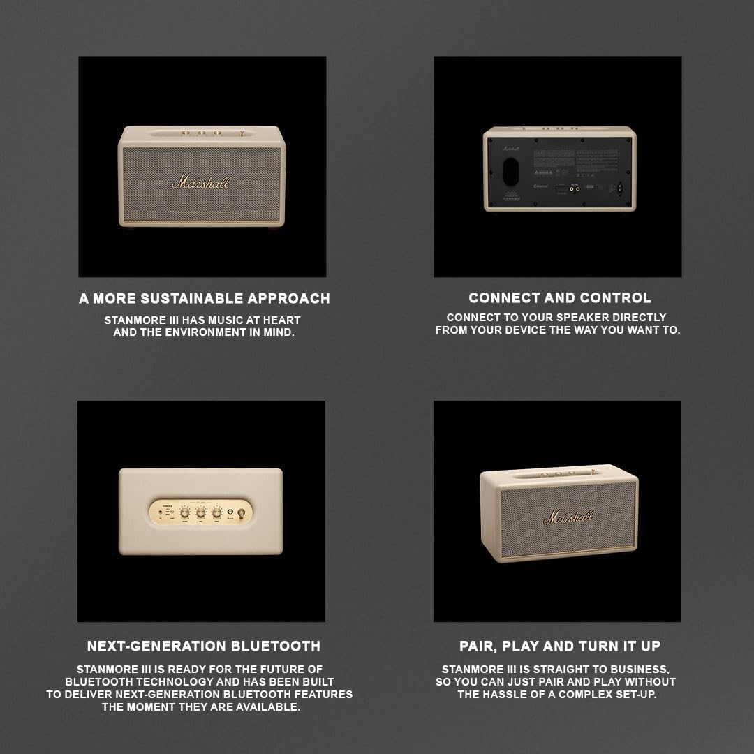 Marshall Stanmore III Bluetooth-Lautsprecher, Kabellos – Schwarz