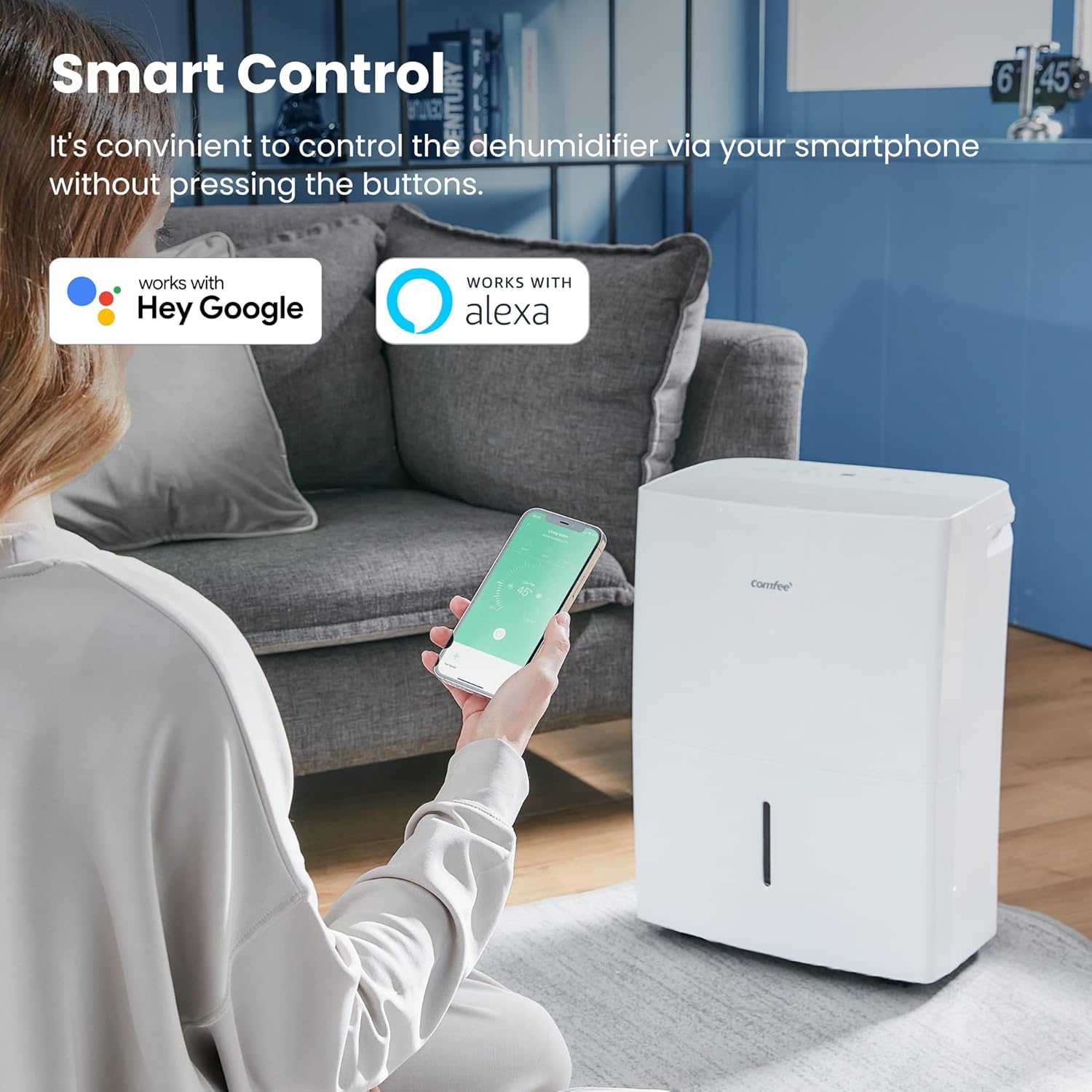 Comfee Luftentfeuchter, 30L/24h, Raumgröße ca. 180m³(80m²), Intelligenter Entfeuchtermodus, 24H Timer, Wassertank 3L, MDDP-30DEN7