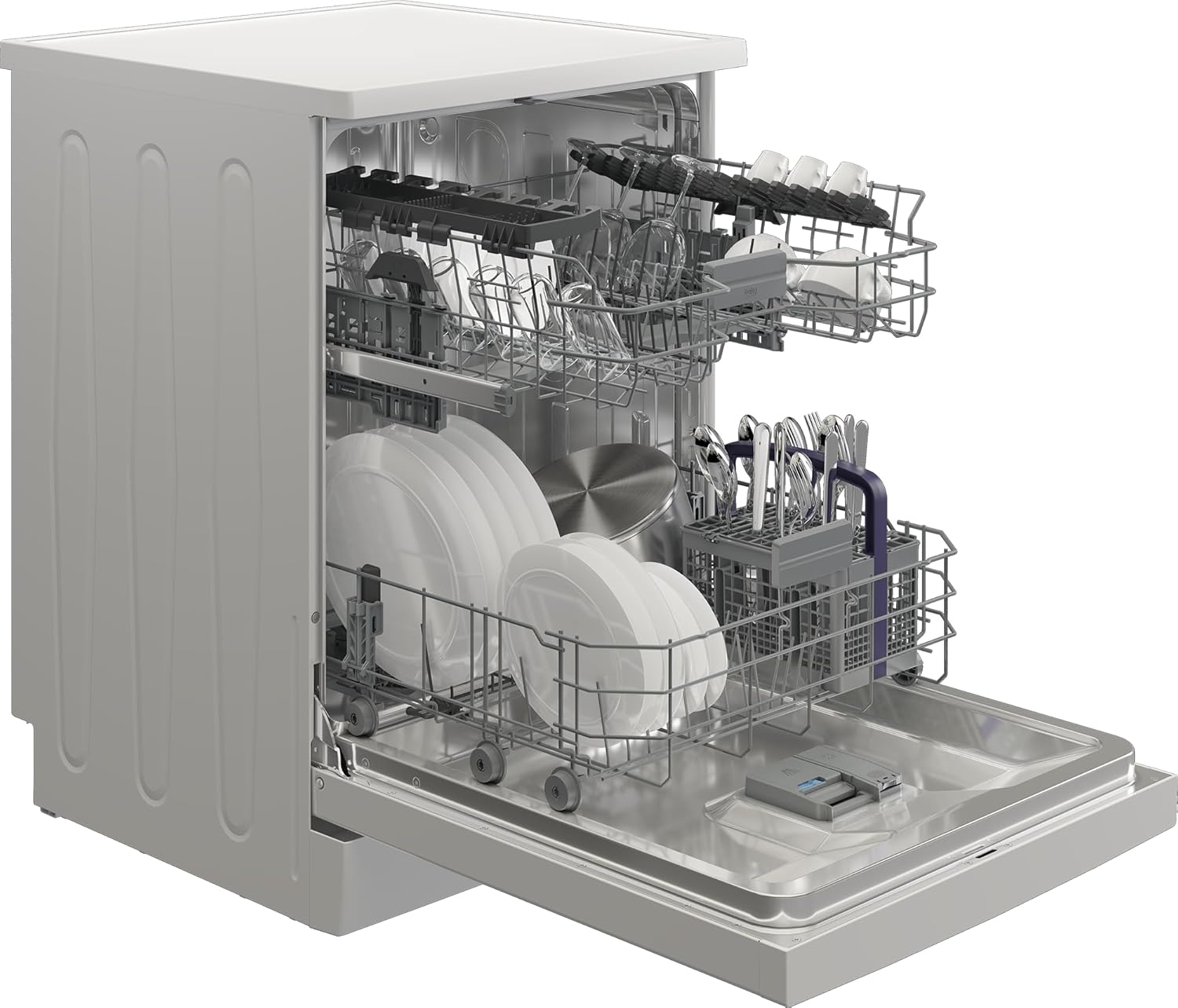 Beko BDFN26420W b300 freistehender Geschirrspüler, unterbaufhig, Platz für 14 Magedecke, Pro  Inverter Motor, TrayWash, HygieneIntense, 6 Programme, WaterSafe+, Wei