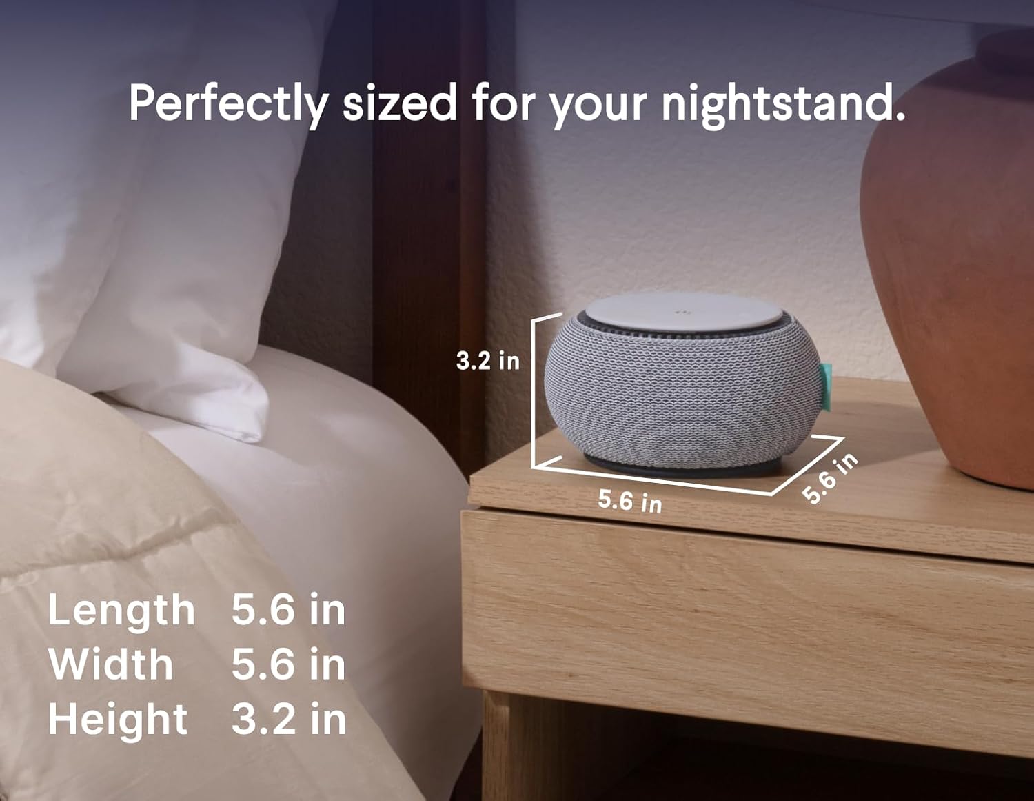 Snooz Machine à bruit blanc – Véritable ventilateur interne pour des bruits blancs constants – Contrôle à distance via l'appli, avec minuteur de sommeil et veilleuse