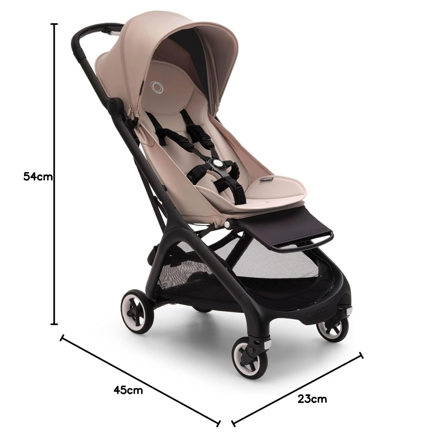 Bugaboo Butterfly ultrakompakter Reise-Kinderwagen, klein & leicht, einhändig faltbar und einfach zu lenken, ergonomischer City-Buggy für Babys ab 6 Monaten, mit viel Stauraum, Stormy Blue