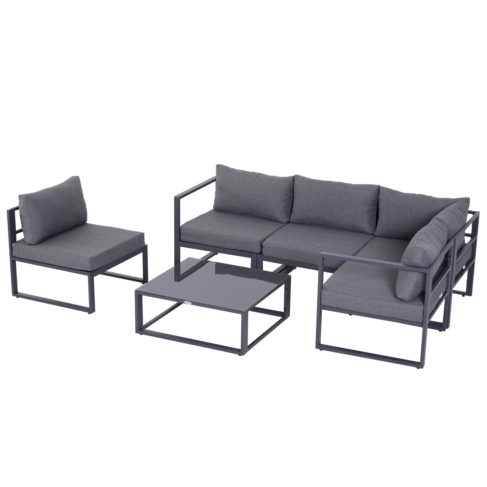 Outsunny 6-delig Tuinset tuinset meubelset