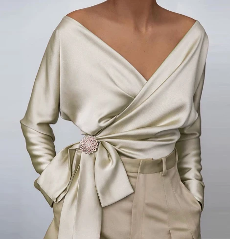 Davina - glatter, gl?nzender Stoffnbluse