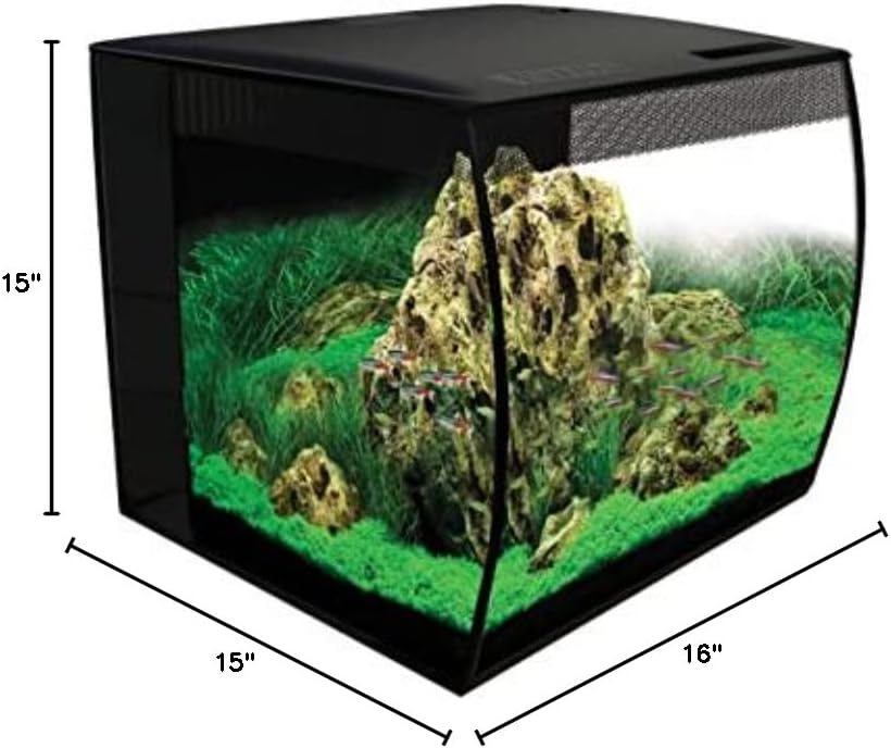 Fluval Flex Aquarium 123L, Süßwasser Aquarium, schwarz