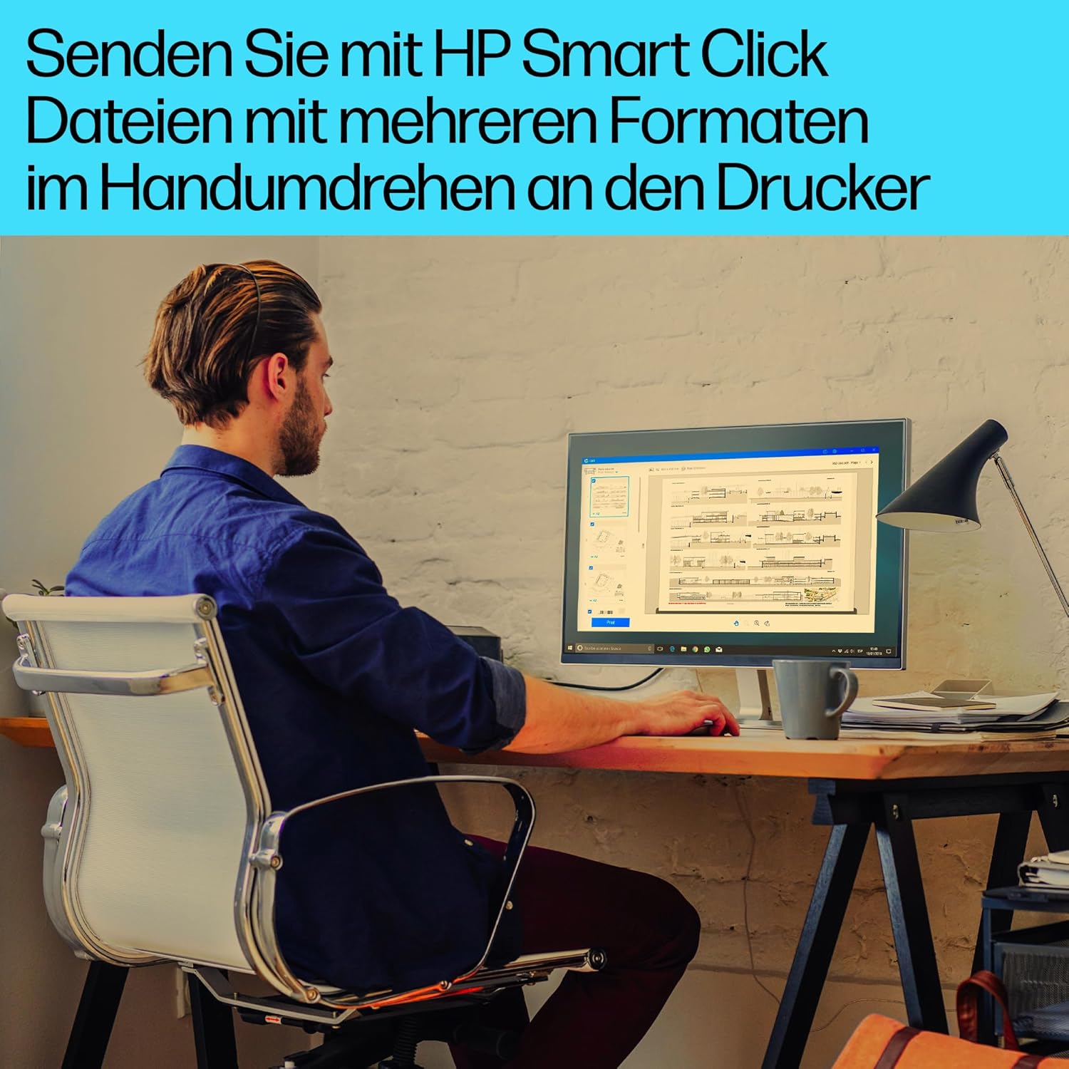 HP OfficeJet Pro 9720e A3-Multifunktionsdrucker, Drucken bis A3, 3 Monate gratis drucken mit HP Instant Ink inklusive, HP+, Drucker, Scanner, Kopierer, Fax, WLAN, LAN, Duplex, Airprint, Grau-Weiß