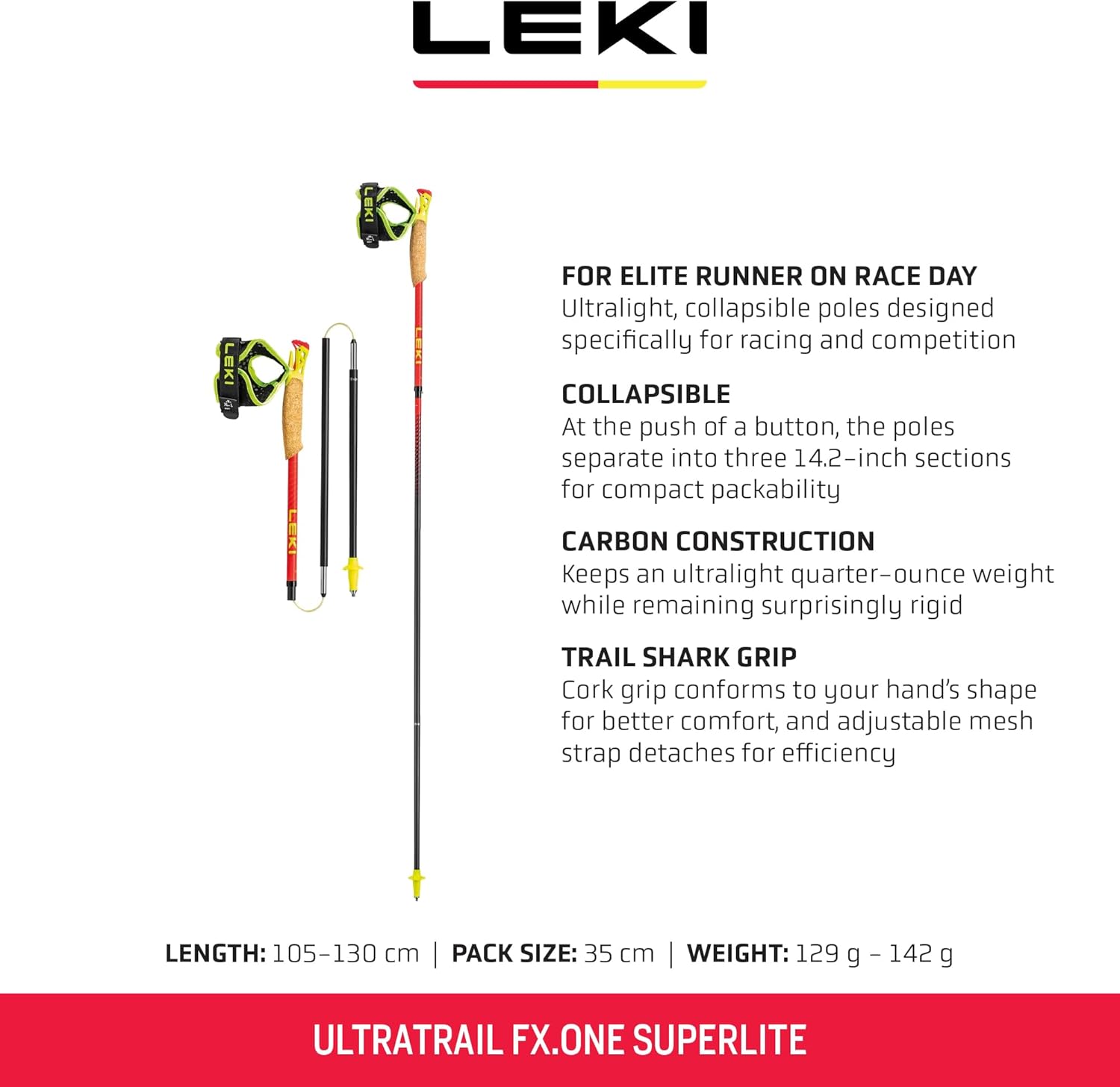 LEKI Trailrunning Stöcke Ultratrail FX.One Superlite – faltbar aus Carbon