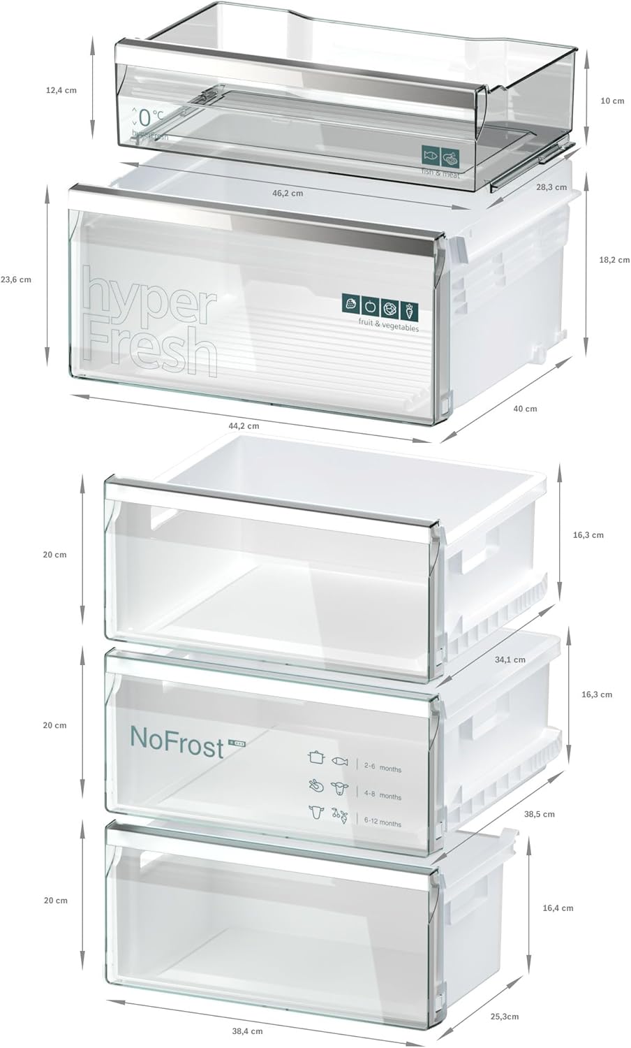 SIEMENS KG39EAICA iQ500 Kühl-Gefrier-Kombination, 201 x 60 cm, 249 L Kühlen + 94 L Gefrieren, LowFrost seltener abtauen, LED-Beleuchtung gleichmige Ausleuchtung, BigBox Platz für groes Gefriergut