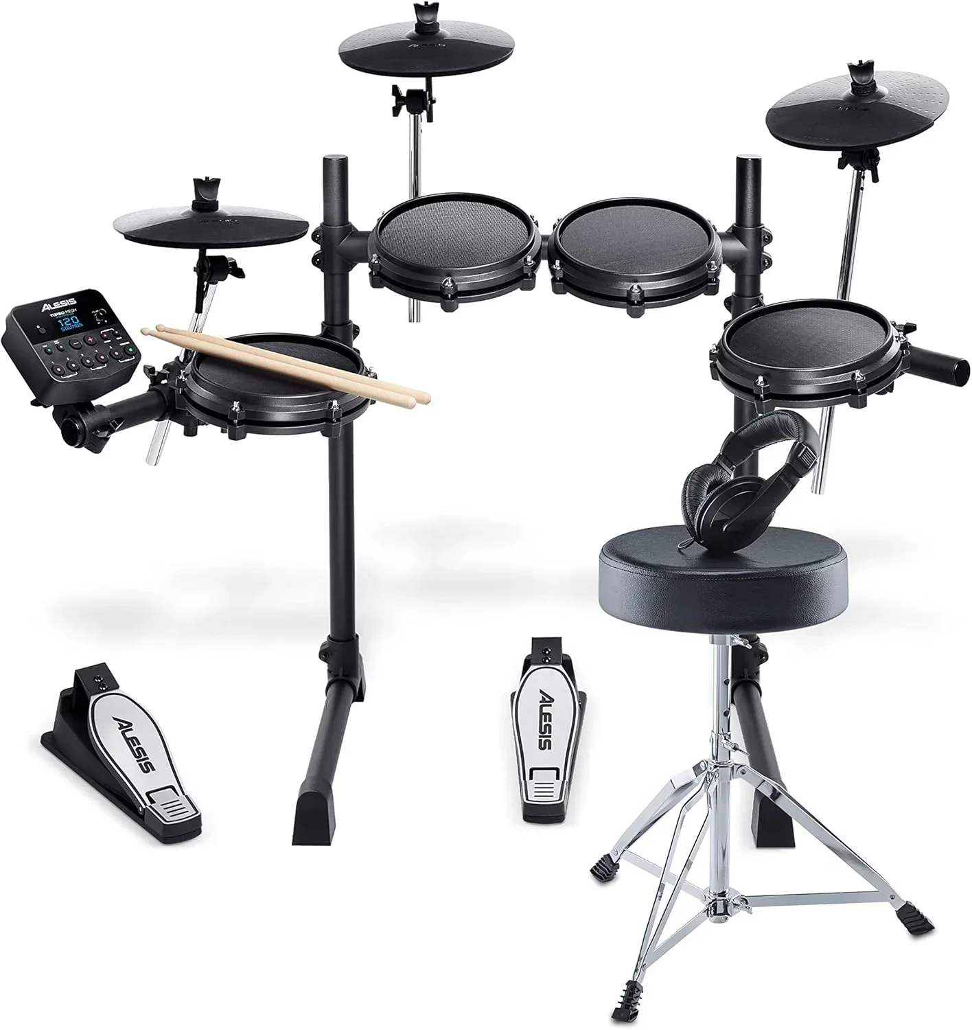 Alesis Turbo Mesh Kit - Electric Drum Set with Over 100 Sounds Mesh Drum Pad