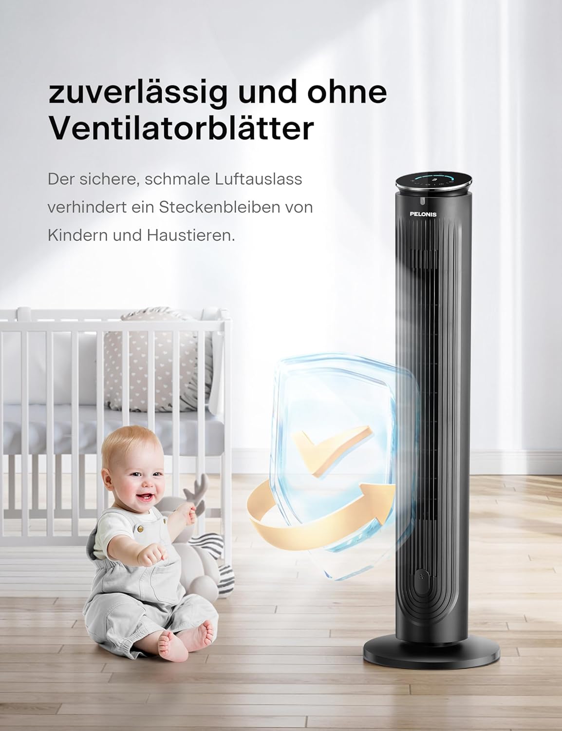 PELONIS Luftkühler mit Wasserkühlung, Klimaanlage Mobil, 5L Ventilator mit Wasserkühlung, Klimagert Luftbefeuchter mit Fernbedienung, 355m/h Klimaanlage Ohne Abluftschlauch