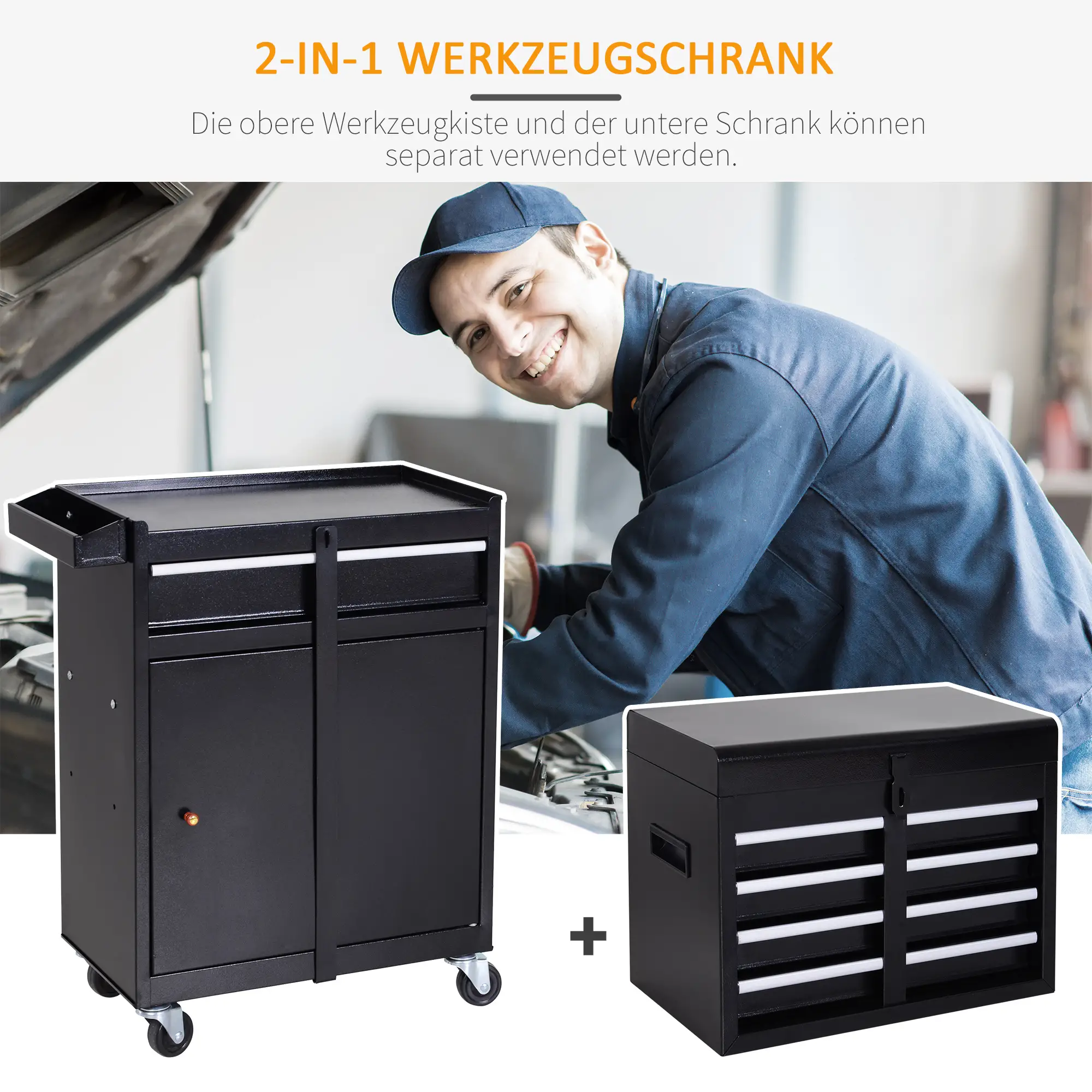 Durhand Werkplaatswagen gereedschapskast verrijdbaar veel opbergruimte