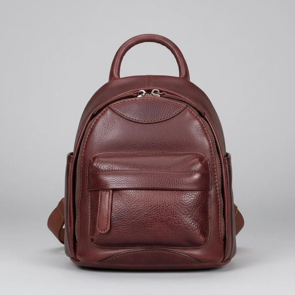 Hand Dyed Top Grain Leather Mini Backpack Purse