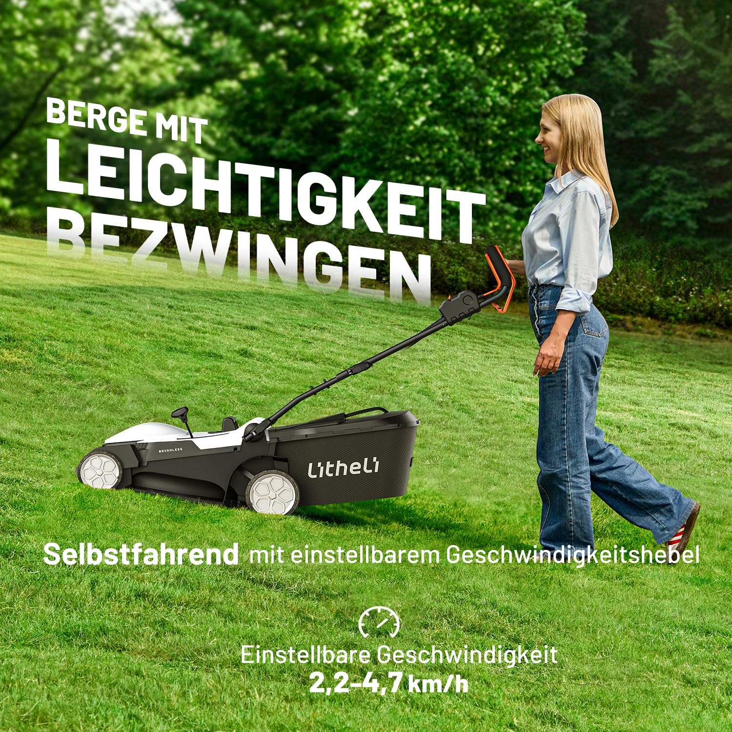 2025 U20 2 �� 20V 43 cm Borstelloze Zelfrijdende Grasmaaier | Inclusief 2 �� 4,0 Ah Accu��s | Moeiteloos maaien van oppervlakten tot 500 m2