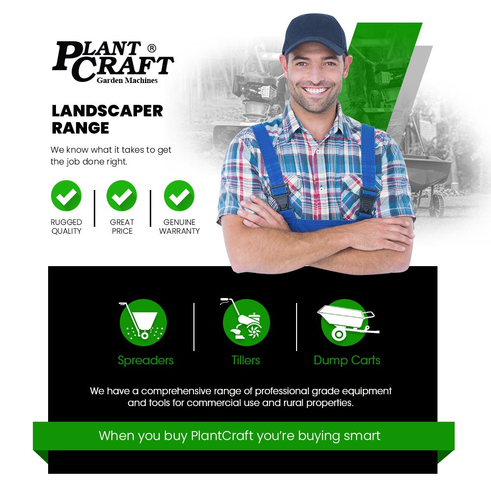 PLANTCRAFT Walk Behind Broadcast Spreader 56kg 60L Seed Lawn Fertiliser
