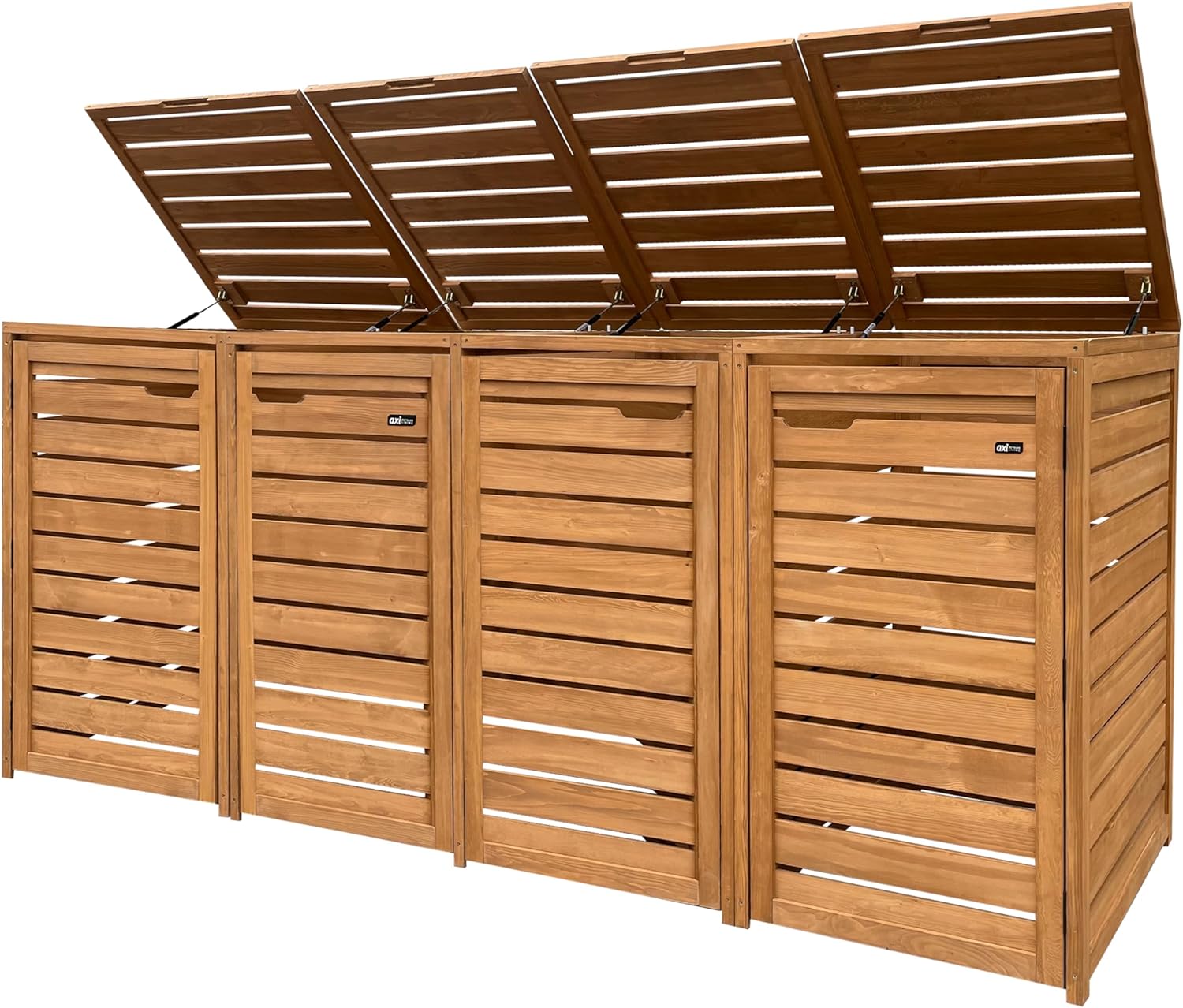 AXI Lex Mülltonnenbox Holz Braun | Mülltonnenverkleidung mit Deckel für 4 Tonnen - 240-960L | Müllbox/Aufbewahrungsbox für Mülltonnen