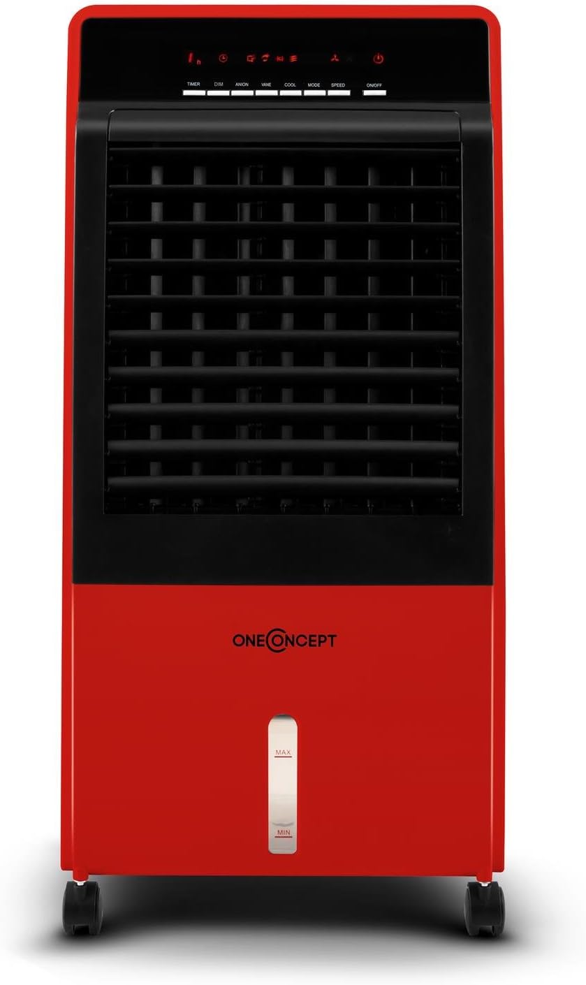 OneConcept CTR-1: Mobiler Luftkühler Luftbefeuchter Dunkelrot